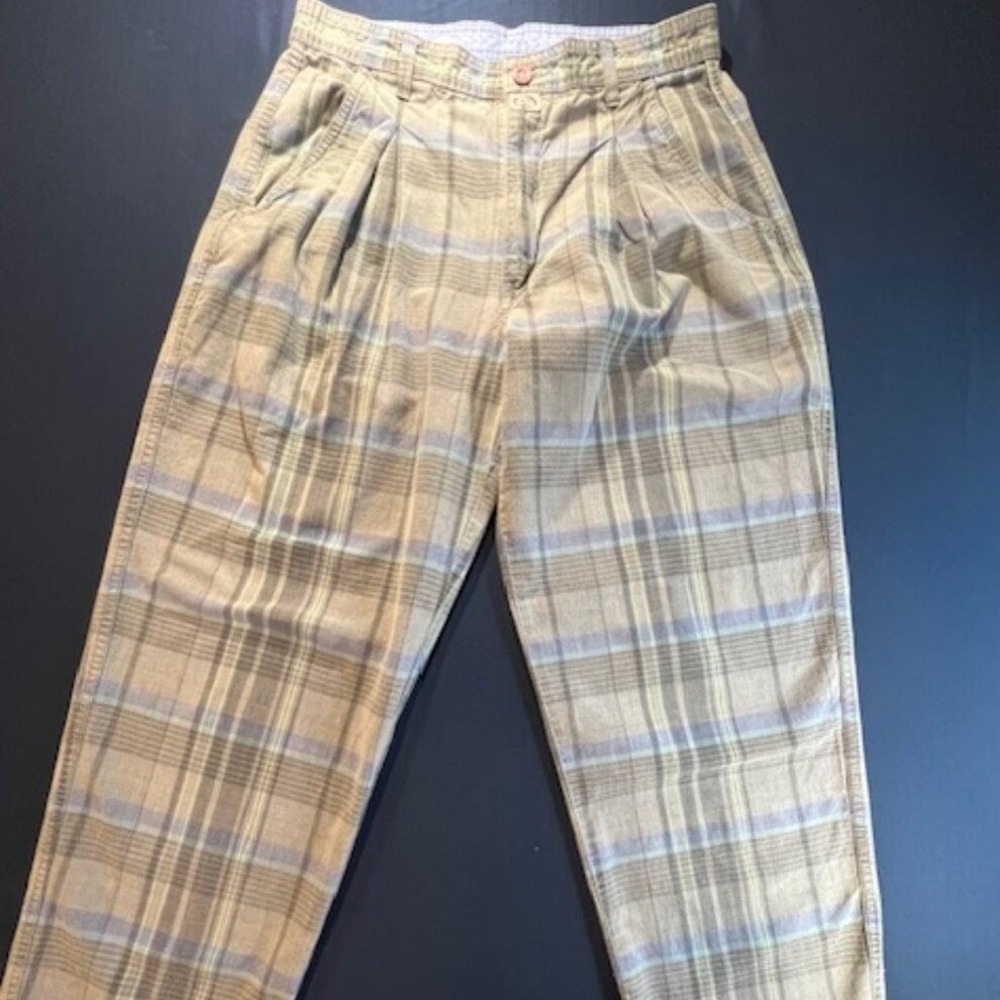 EUC PACIFIC COAST HIGHWAY Gray plaid pants Men's Size 32x34 classic 80's vintage